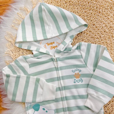 Conj. Jaqueta Baby Dog com capuz e Calça de Moletom - Verde